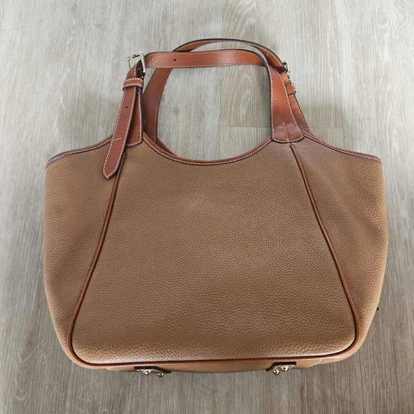 Dooney & Bourke Pebble Leather Maddie Shoulder Bag with Tassel Caramel - Picture 2 of 10